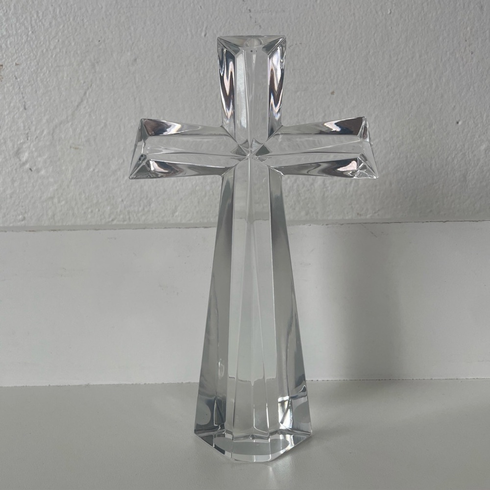 Bohemia Czech Republic 24% Lead Crystal Cross 7.5" tall, Teleflora Gift - Picture 1 of 9